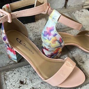 Pink and floral dress sandals!